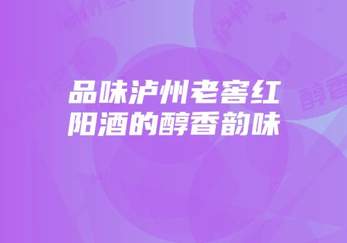 品味泸州老窖红阳酒的醇香韵味