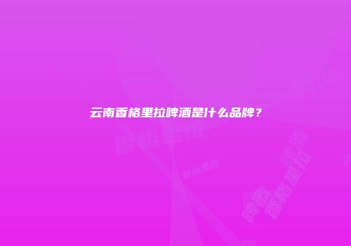 云南香格里拉啤酒是什么品牌？