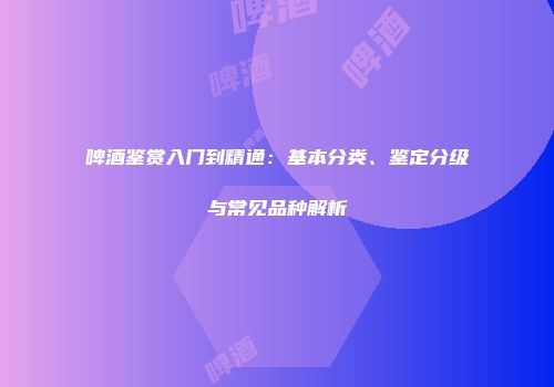 啤酒鉴赏入门到精通：基本分类、鉴定分级与常见品种解析