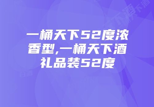一桶天下52度浓香型,一桶天下酒礼品装52度