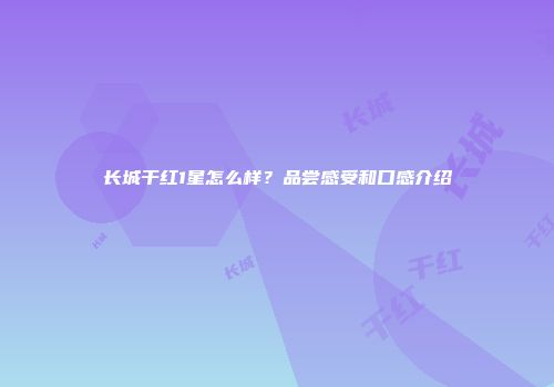 长城干红1星怎么样？品尝感受和口感介绍