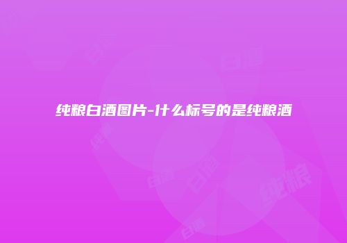 纯粮白酒图片-什么标号的是纯粮酒