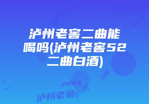 泸州老窖二曲能喝吗(泸州老窖52二曲白酒)