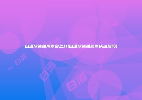 白酒放冰箱冷冻会怎样(白酒放冰箱能冻成冰块吗)