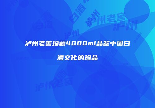 泸州老窖珍藏4000ml品鉴中国白酒文化的珍品