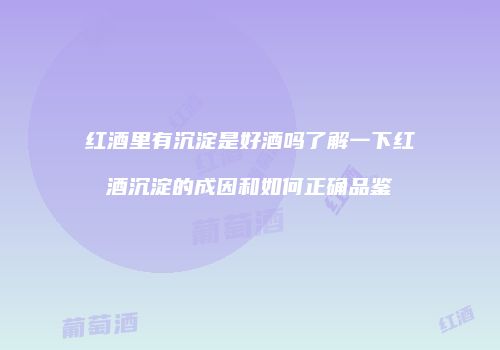 红酒里有沉淀是好酒吗了解一下红酒沉淀的成因和如何正确品鉴