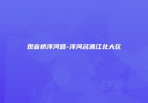 观音桥洋河路-洋河名酒江北大区
