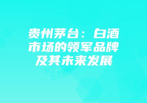 贵州茅台：白酒市场的领军品牌及其未来发展