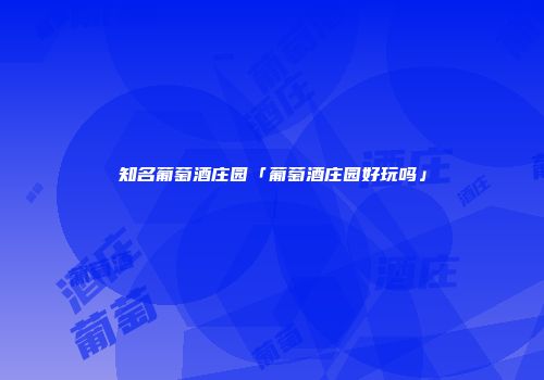 知名葡萄酒庄园「葡萄酒庄园好玩吗」