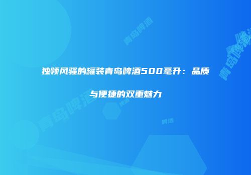独领风骚的罐装青岛啤酒500毫升：品质与便捷的双重魅力