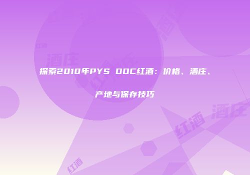 探索2010年PYS DOC红酒：价格、酒庄、产地与保存技巧