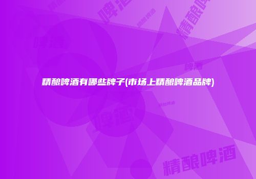 精酿啤酒有哪些牌子(市场上精酿啤酒品牌)