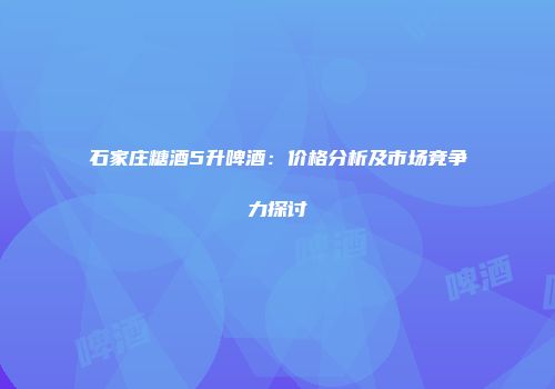 石家庄糖酒5升啤酒：价格分析及市场竞争力探讨