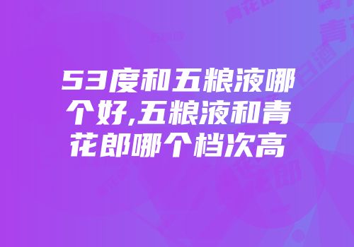 53度和五粮液哪个好,五粮液和青花郎哪个档次高