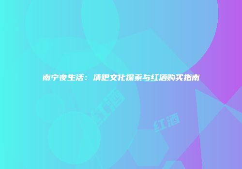 南宁夜生活：清吧文化探索与红酒购买指南