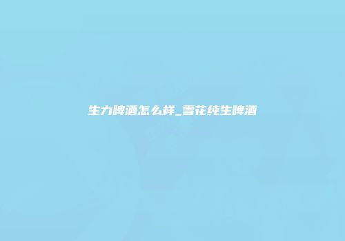 生力啤酒怎么样_雪花纯生啤酒