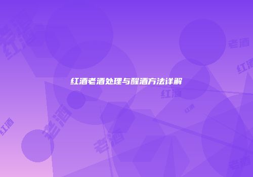 红酒老酒处理与醒酒方法详解