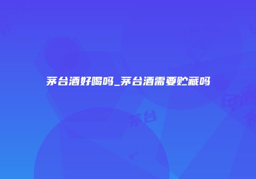 茅台酒好喝吗_茅台酒需要贮藏吗