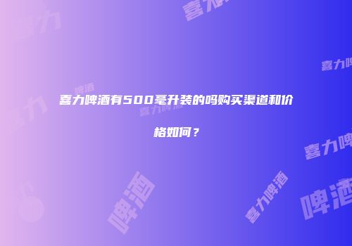 喜力啤酒有500毫升装的吗购买渠道和价格如何？