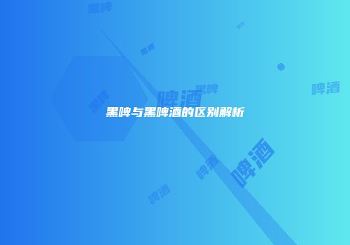 黑啤与黑啤酒的区别解析