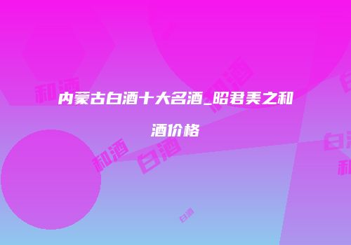 内蒙古白酒十大名酒_昭君美之和酒价格