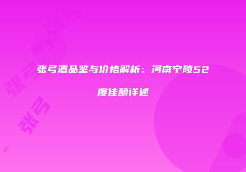 张弓酒品鉴与价格解析：河南宁陵52度佳酿详述