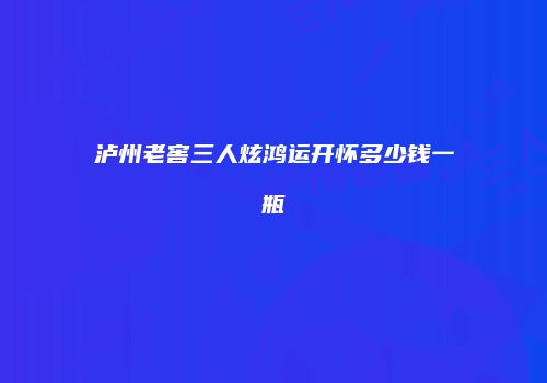 泸州老窖三人炫鸿运开怀多少钱一瓶