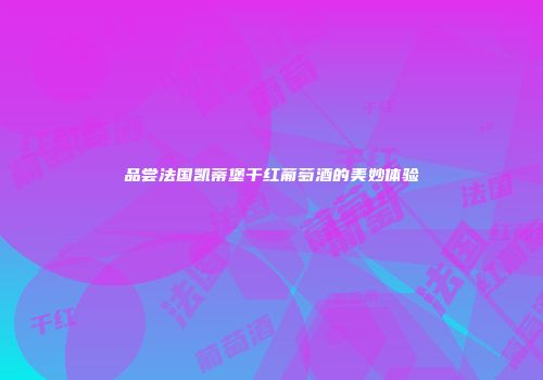品尝法国凯蒂堡干红葡萄酒的美妙体验
