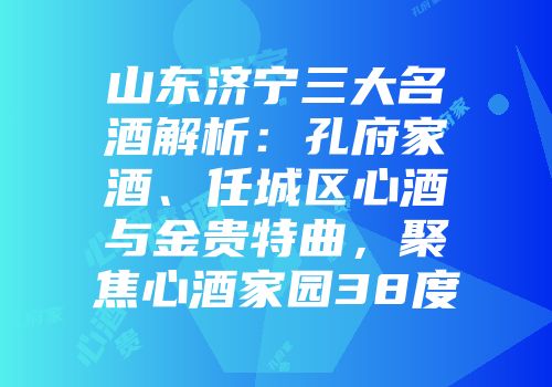 山东济宁三大名酒解析：孔府家酒、任城区心酒与金贵特曲，聚焦心酒家园38度