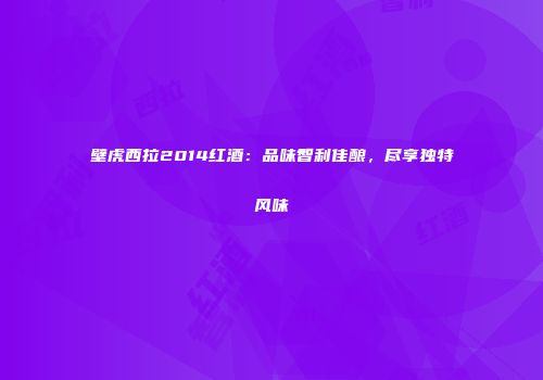 壁虎西拉2014红酒：品味智利佳酿，尽享独特风味