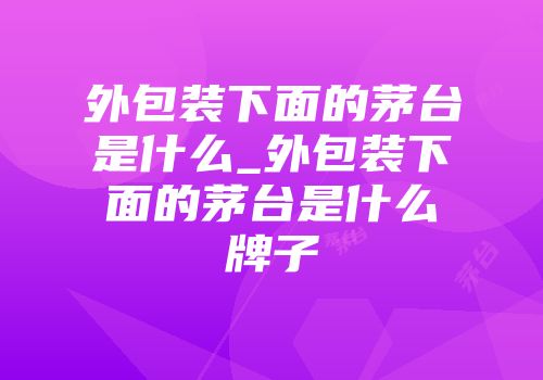 外包装下面的茅台是什么_外包装下面的茅台是什么牌子
