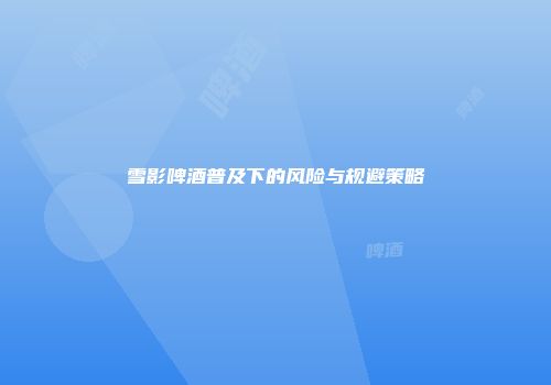 雪影啤酒普及下的风险与规避策略