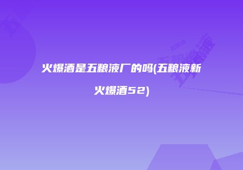 火爆酒是五粮液厂的吗(五粮液新火爆酒52)