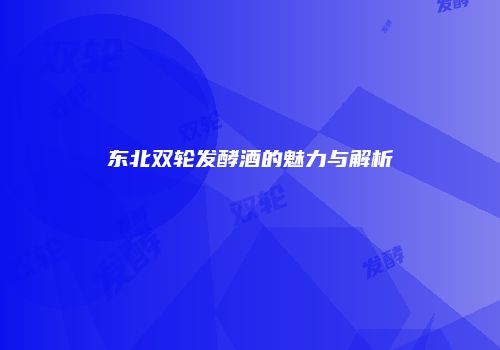 东北双轮发酵酒的魅力与解析