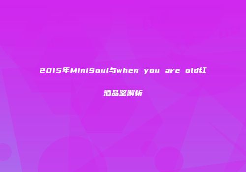 2015年MiniSoul与when you are old红酒品鉴解析