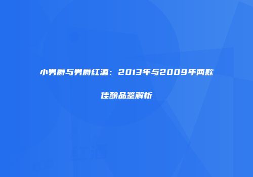 小男爵与男爵红酒：2013年与2009年两款佳酿品鉴解析