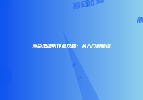 葡萄泡酒制作全攻略：从入门到精通