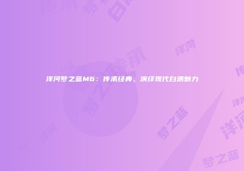 洋河梦之蓝M6：传承经典，演绎现代白酒魅力