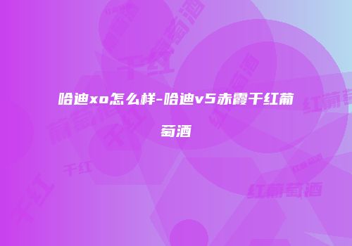 哈迪xo怎么样-哈迪v5赤霞干红葡萄酒