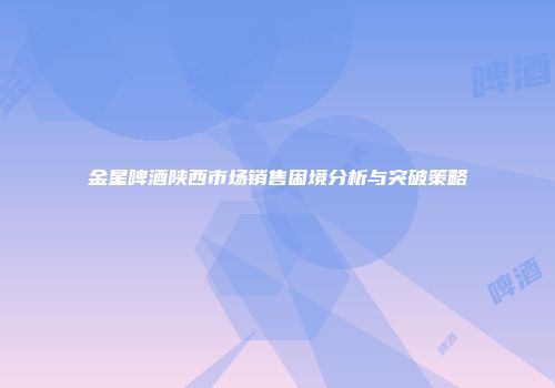 金星啤酒陕西市场销售困境分析与突破策略