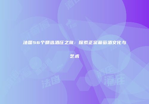 法国56个精选酒庄之旅：探索正宗葡萄酒文化与艺术