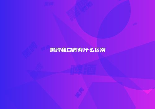 黑啤和白啤有什么区别