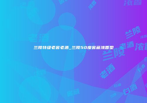 兰陵特级老窖老酒_兰陵50度窖藏浓香型