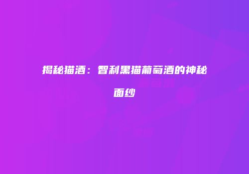 揭秘猫酒：智利黑猫葡萄酒的神秘面纱