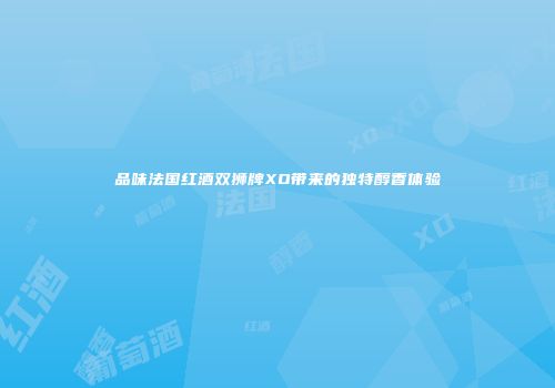 品味法国红酒双狮牌XO带来的独特醇香体验