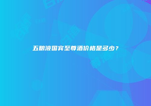 五粮液国宾至尊酒价格是多少？