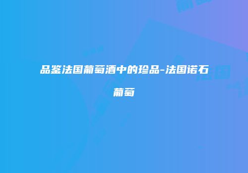 品鉴法国葡萄酒中的珍品-法国诺石葡萄