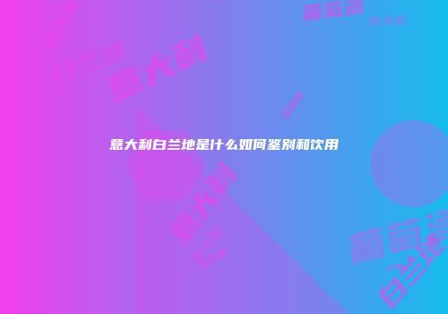 意大利白兰地是什么如何鉴别和饮用