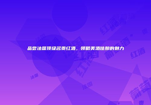 品尝法国顶级名贵红酒，领略美酒佳酿的魅力