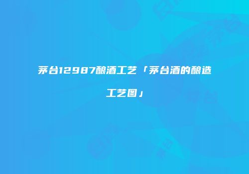 茅台12987酿酒工艺「茅台酒的酿造工艺图」